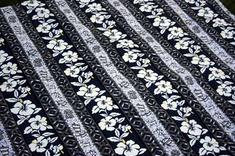 Black and white rug. 